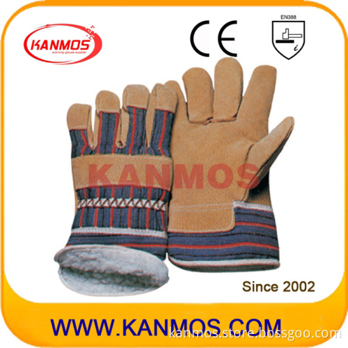 Yellow Pig Split Leather Winter Work Gloves (21301)